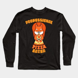 Professional Pizza Eater Squirrel Foodie Gift Long Sleeve T-Shirt